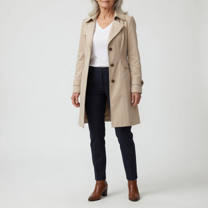 Matheline™ — Fitted Trench Coat, Timeless Parisian Elegance