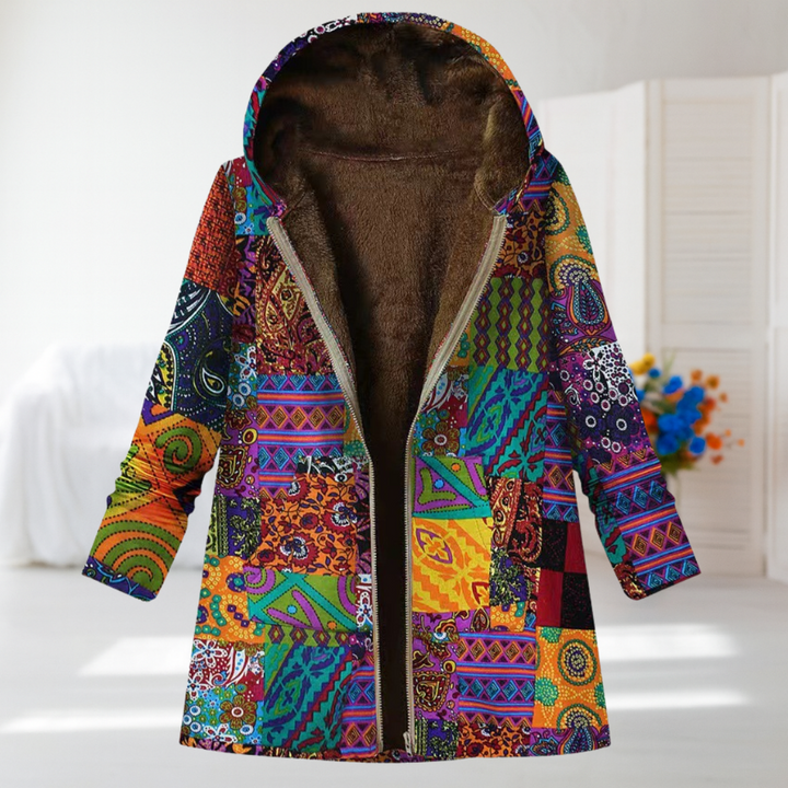 Sofia | Coat with Boho Patchwork Pattern