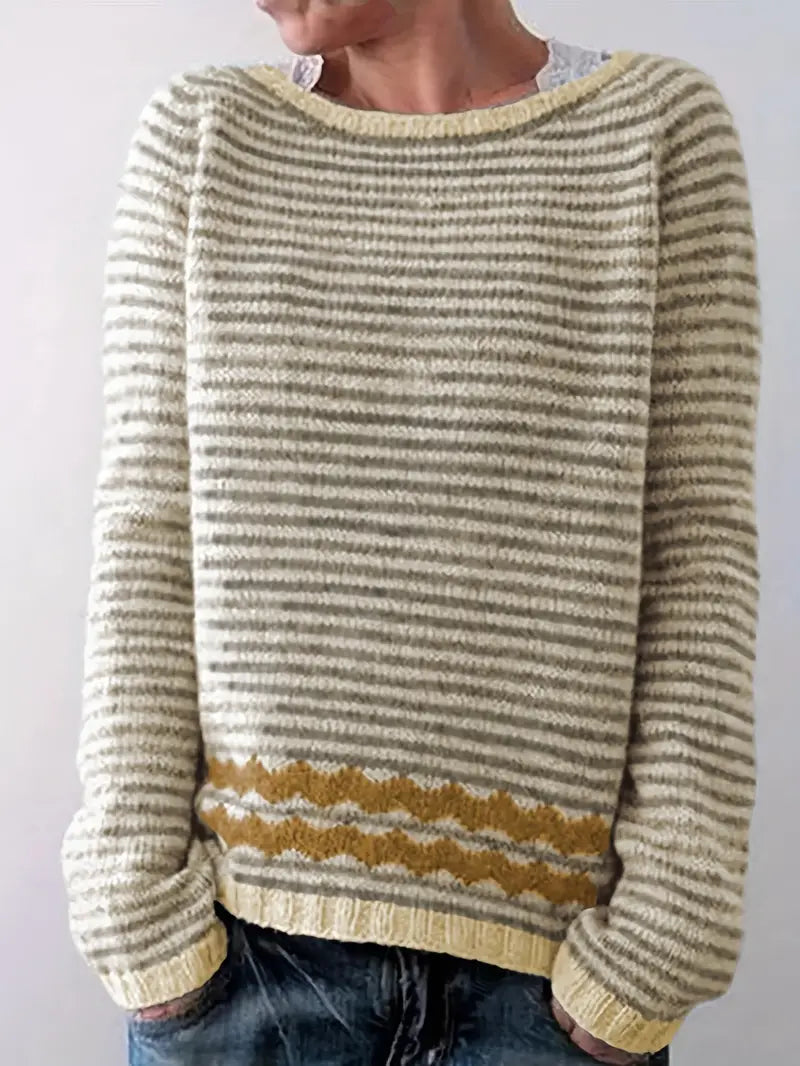 Isabelle™ | Elegant Comfortable Everyday Striped Sweater
