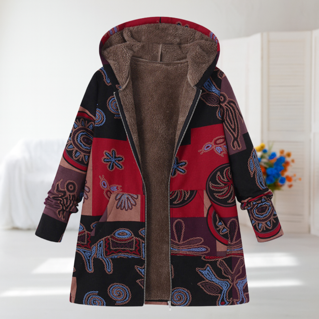 Aurora | Coat with Artistic Patchwork Pattern