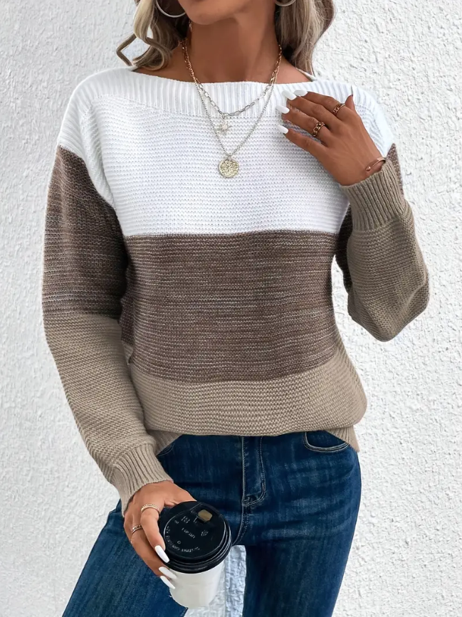 Calista - Elegant Long-Sleeve Drop-Shoulder Sweater