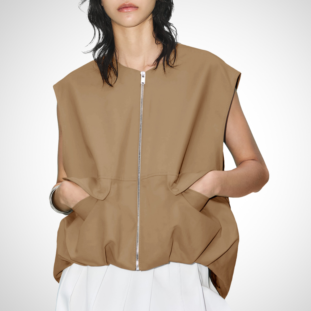 QUANA™ - Casual Sleeveless Loose Zipper Vest