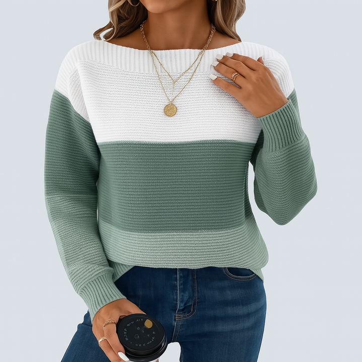 Calista - Elegant Long-Sleeve Drop-Shoulder Sweater