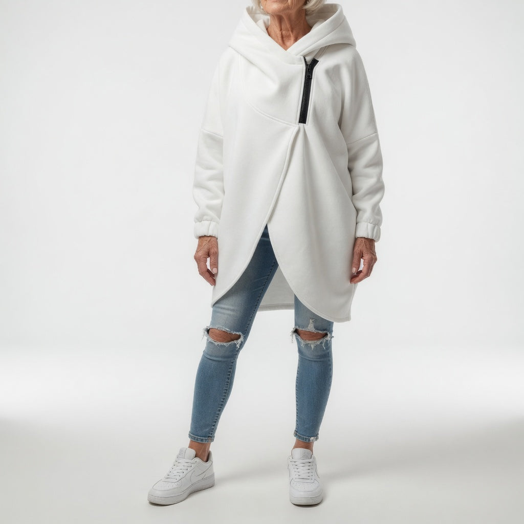 Doriane™ — Cosy Asymmetric Zip Sweatshirt, Urban Style