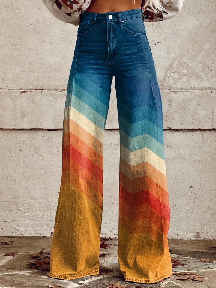 Léa™ | Elegant Retro Zigzag Trousers