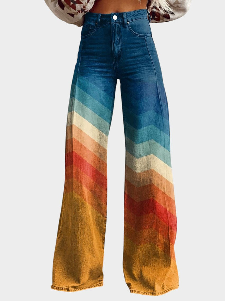 Léa™ | Elegant Retro Zigzag Trousers