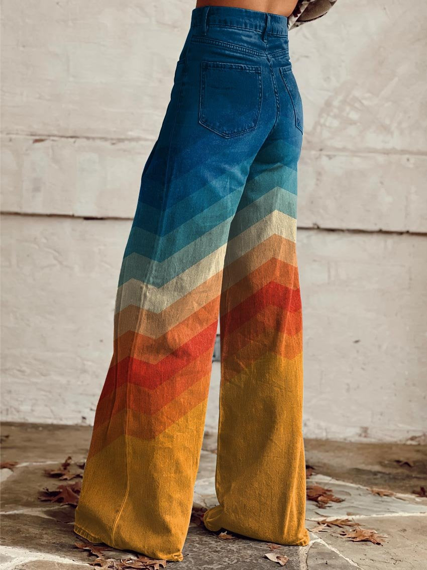 Léa™ | Elegant Retro Zigzag Trousers