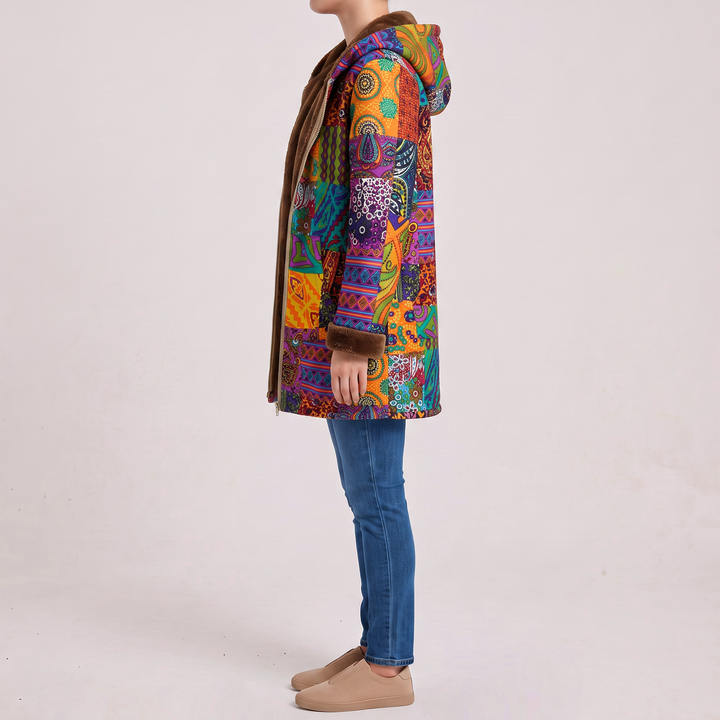Sofia | Coat with Boho Patchwork Pattern