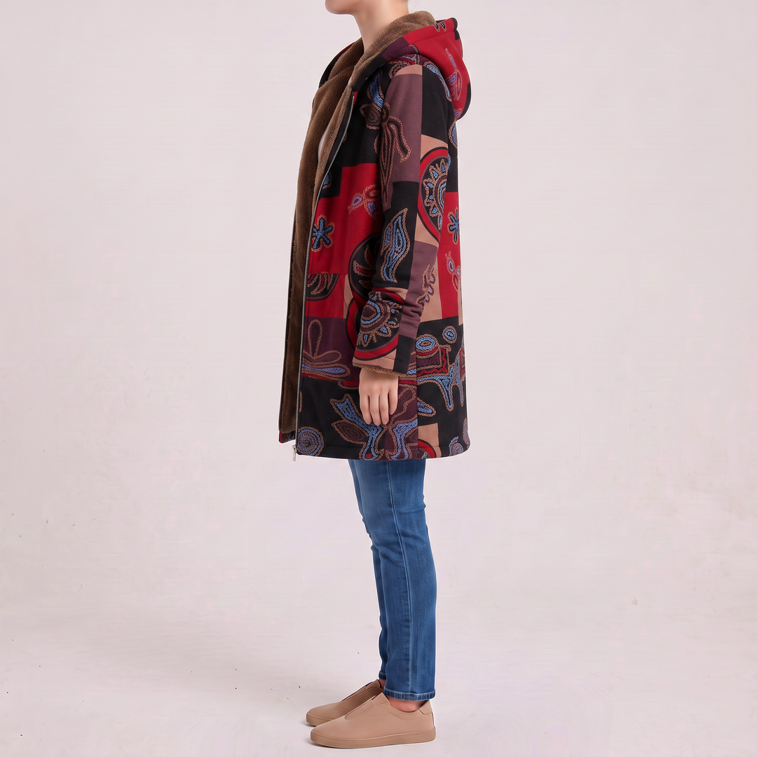 Aurora | Coat with Artistic Patchwork Pattern