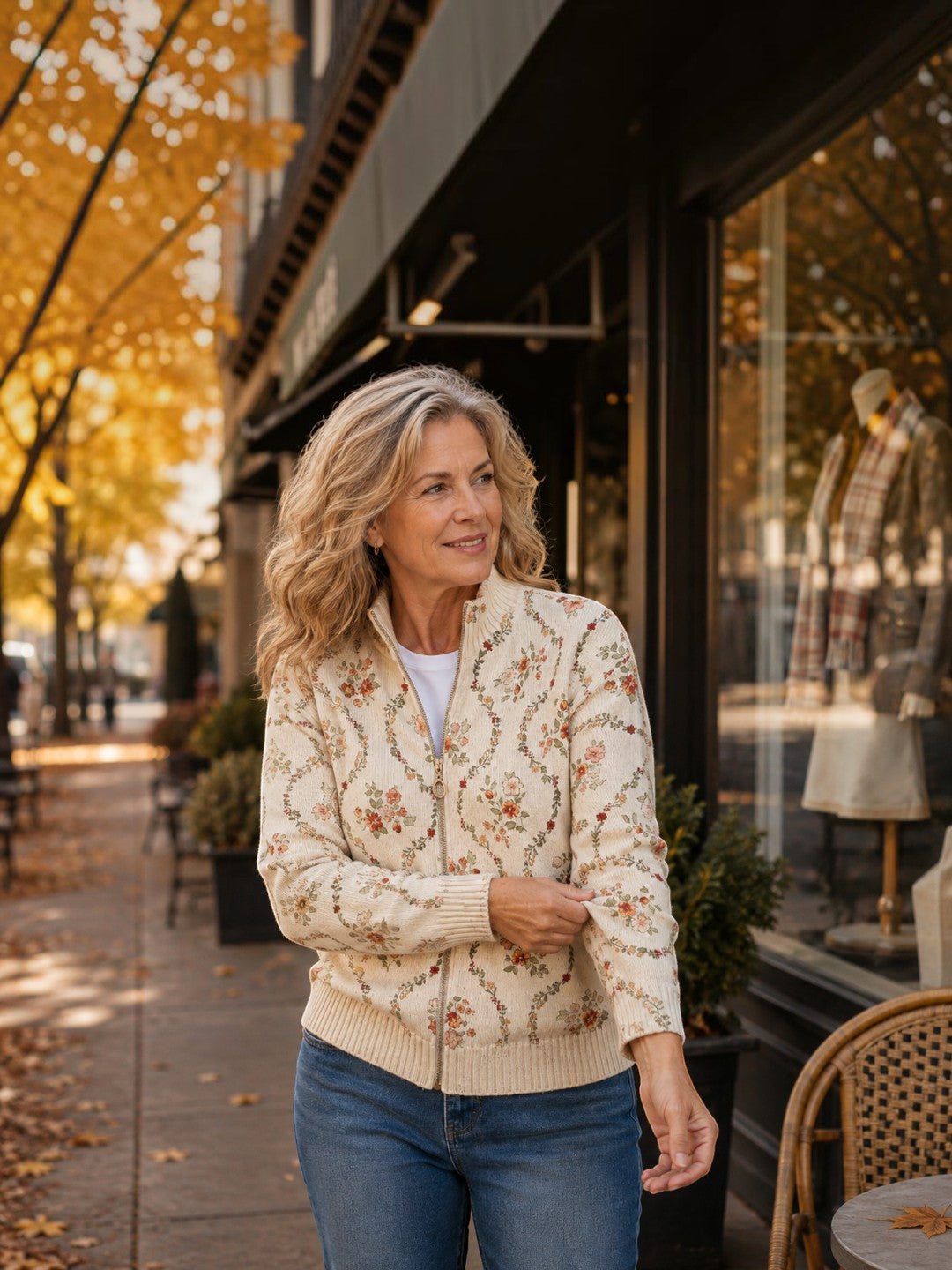 Soledad | Knitted Cardigan with Delicate Floral Vines