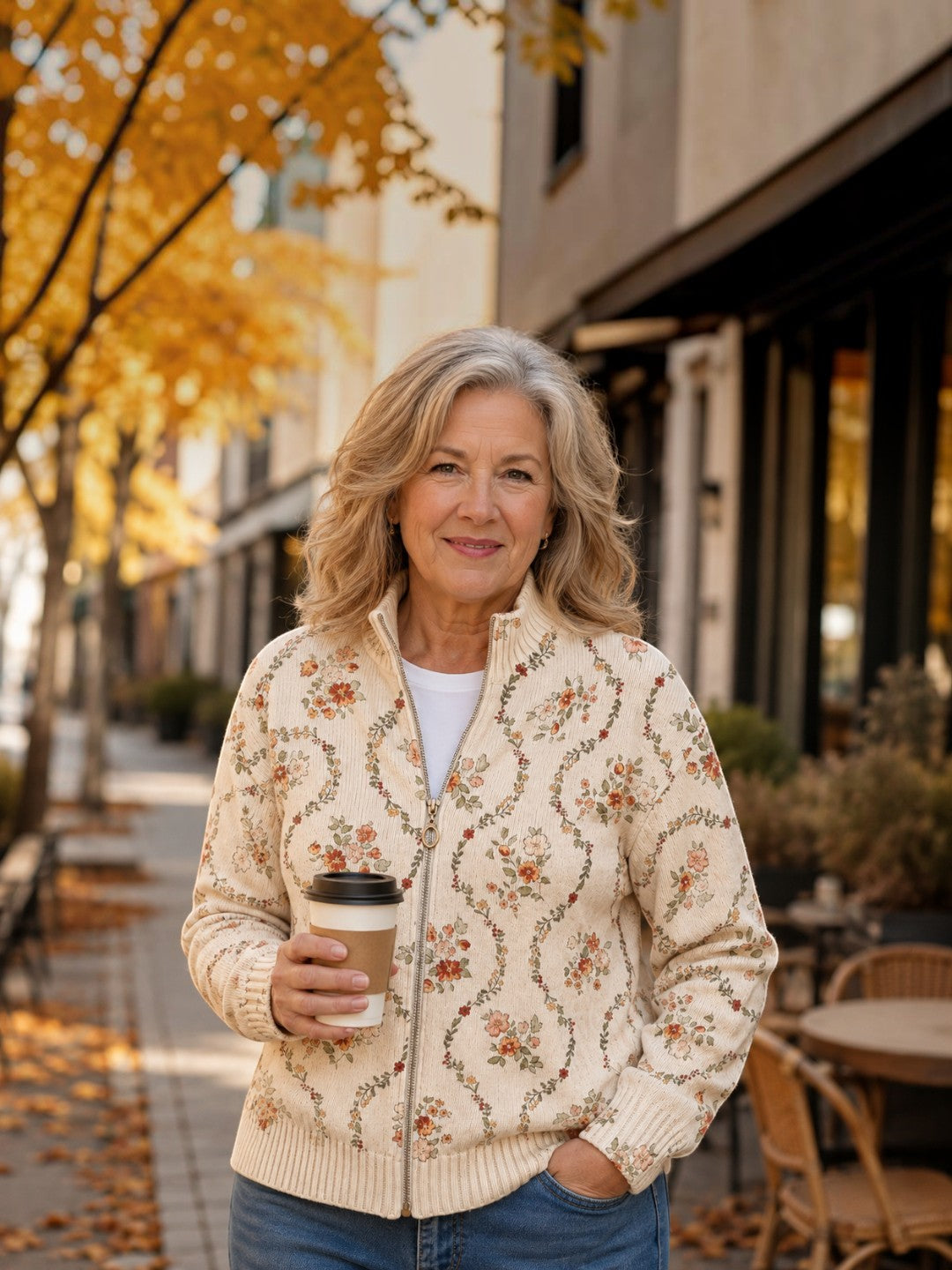 Soledad | Knitted Cardigan with Delicate Floral Vines