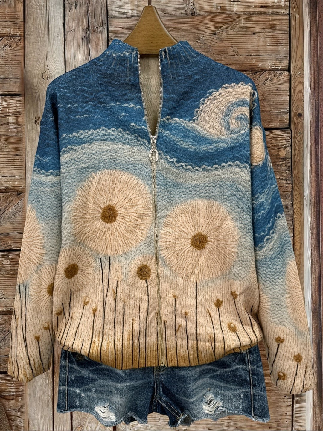 Remedios | Knitted Cardigan with Dandelion Motif