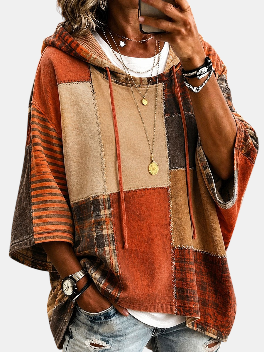 Women's Artistic Patchwork Hoodie