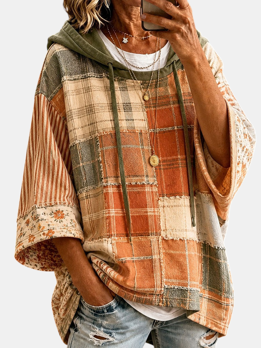 Women's Autumn Patchwork Hoodie