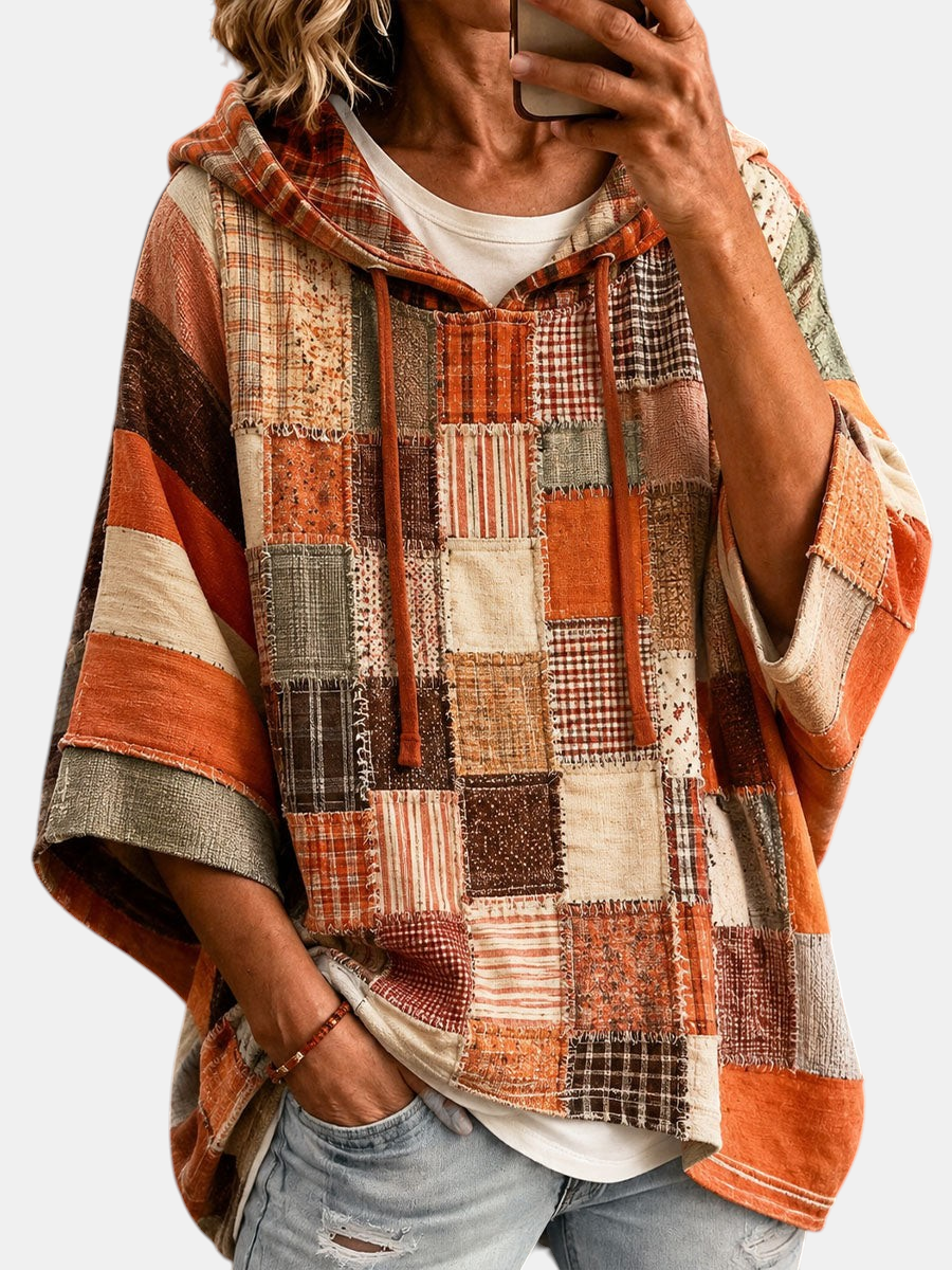 Women's Artistic Patchwork Hoodie