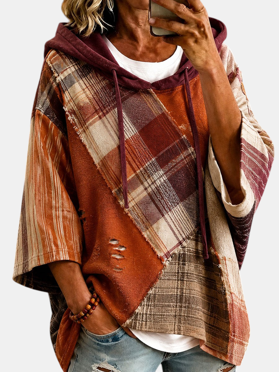 Women's Autumn Patchwork Hoodie