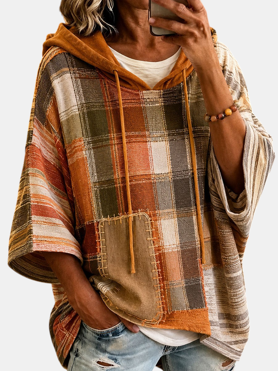 Women's Artistic Patchwork Hoodie