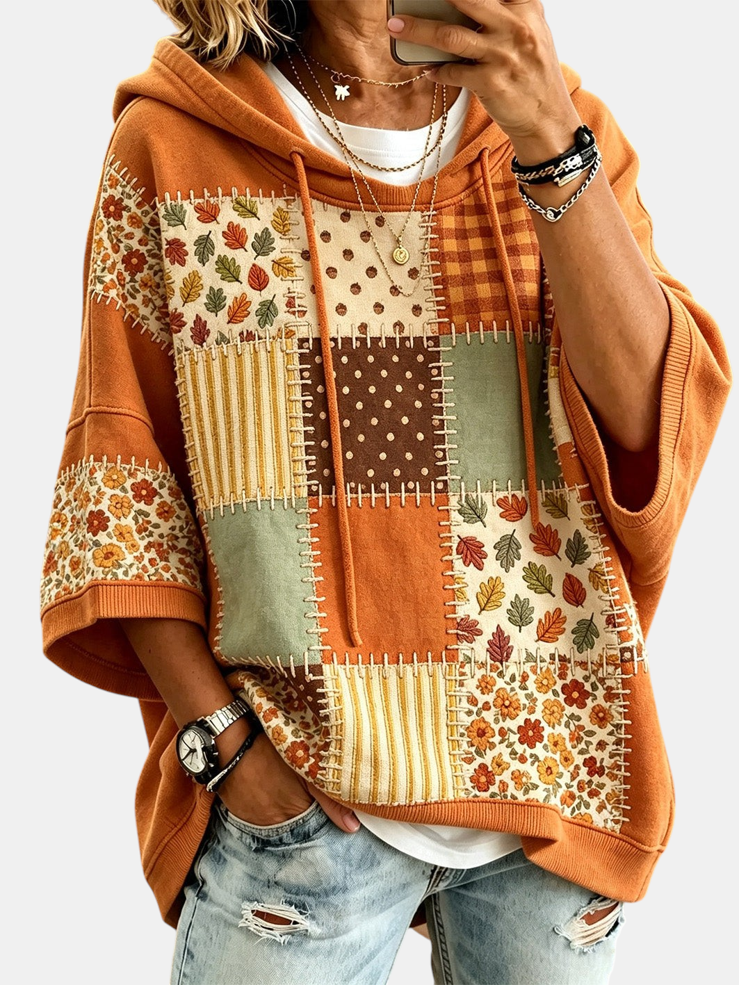 Women's Casual Autumn Pattern Hoodie